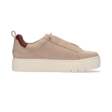 Leder Sneaker Sand/Rot