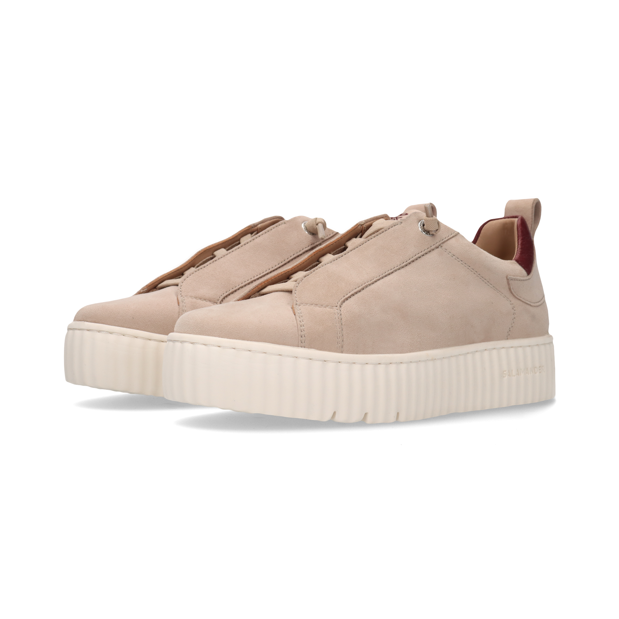 Leather Sneakers Sand/Red