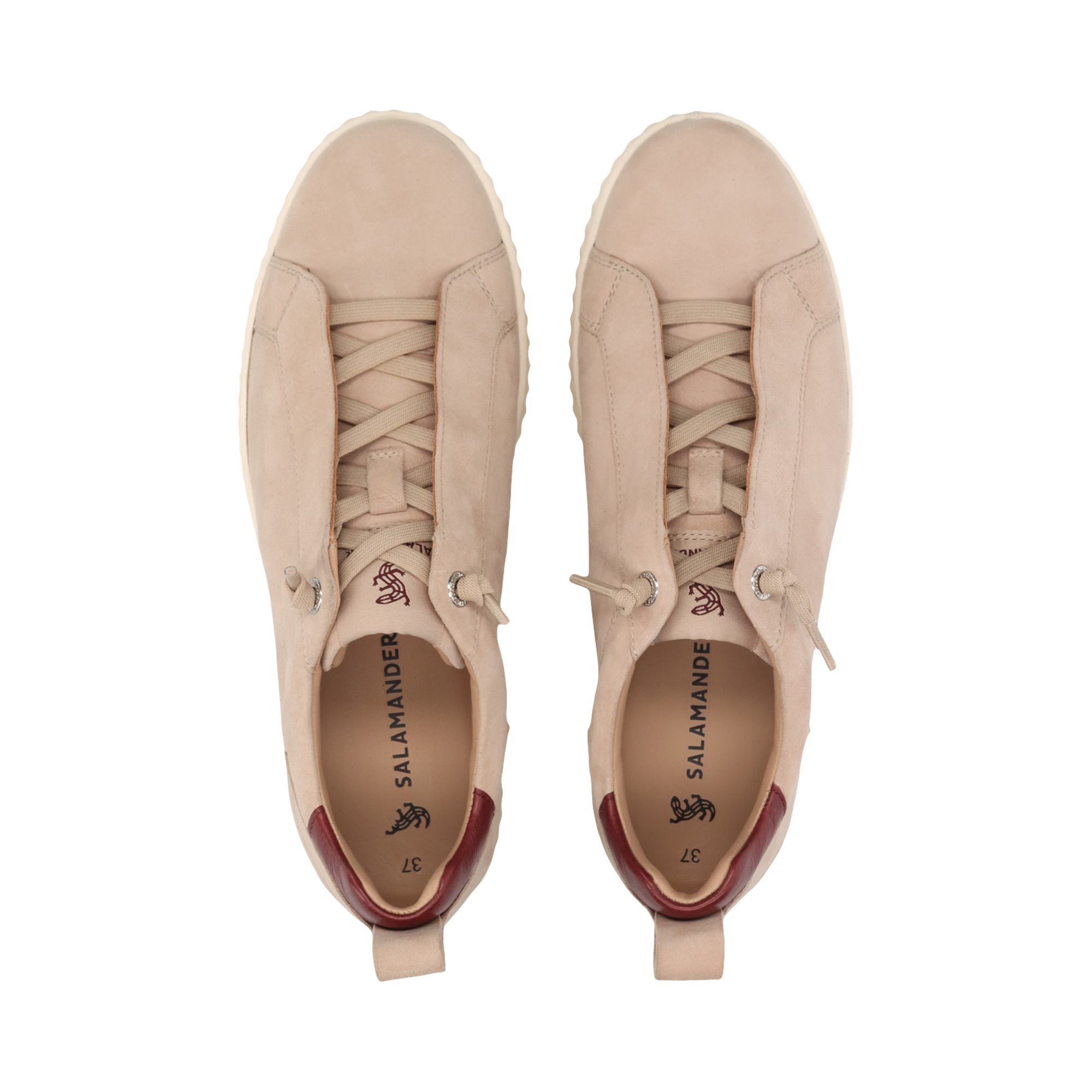 Leather Sneakers Sand/Red