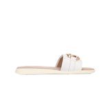 Leder Pantoletten Weiß