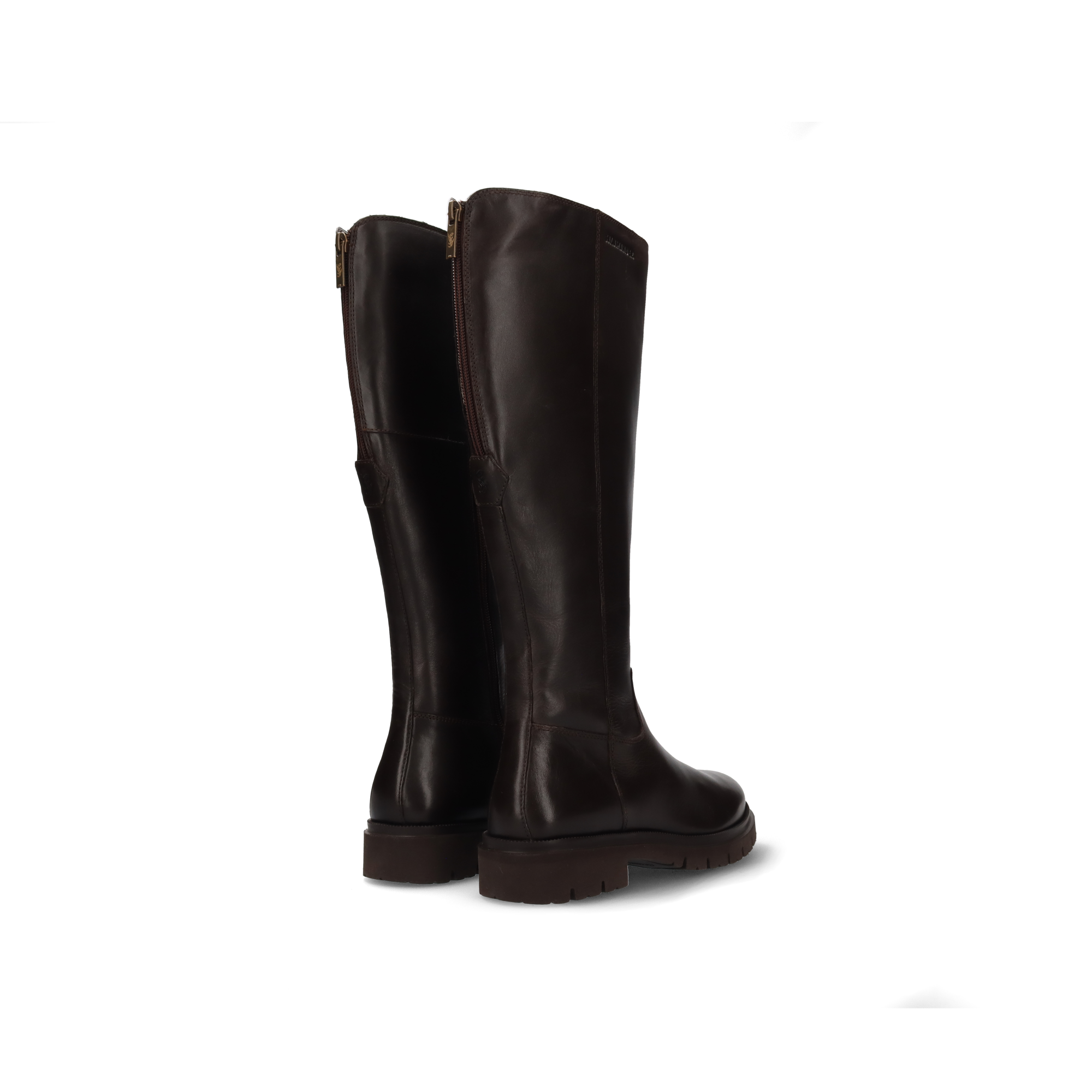 LEATHER KNEE-HIGH BOOTS DARK BROWN