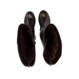 LEATHER KNEE-HIGH BOOTS DARK BROWN