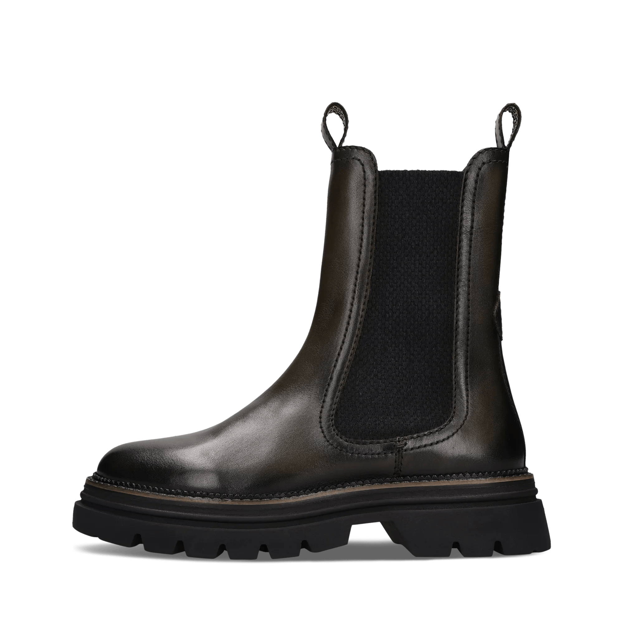 Dunkelgrüne Chelsea Boot aus Leder