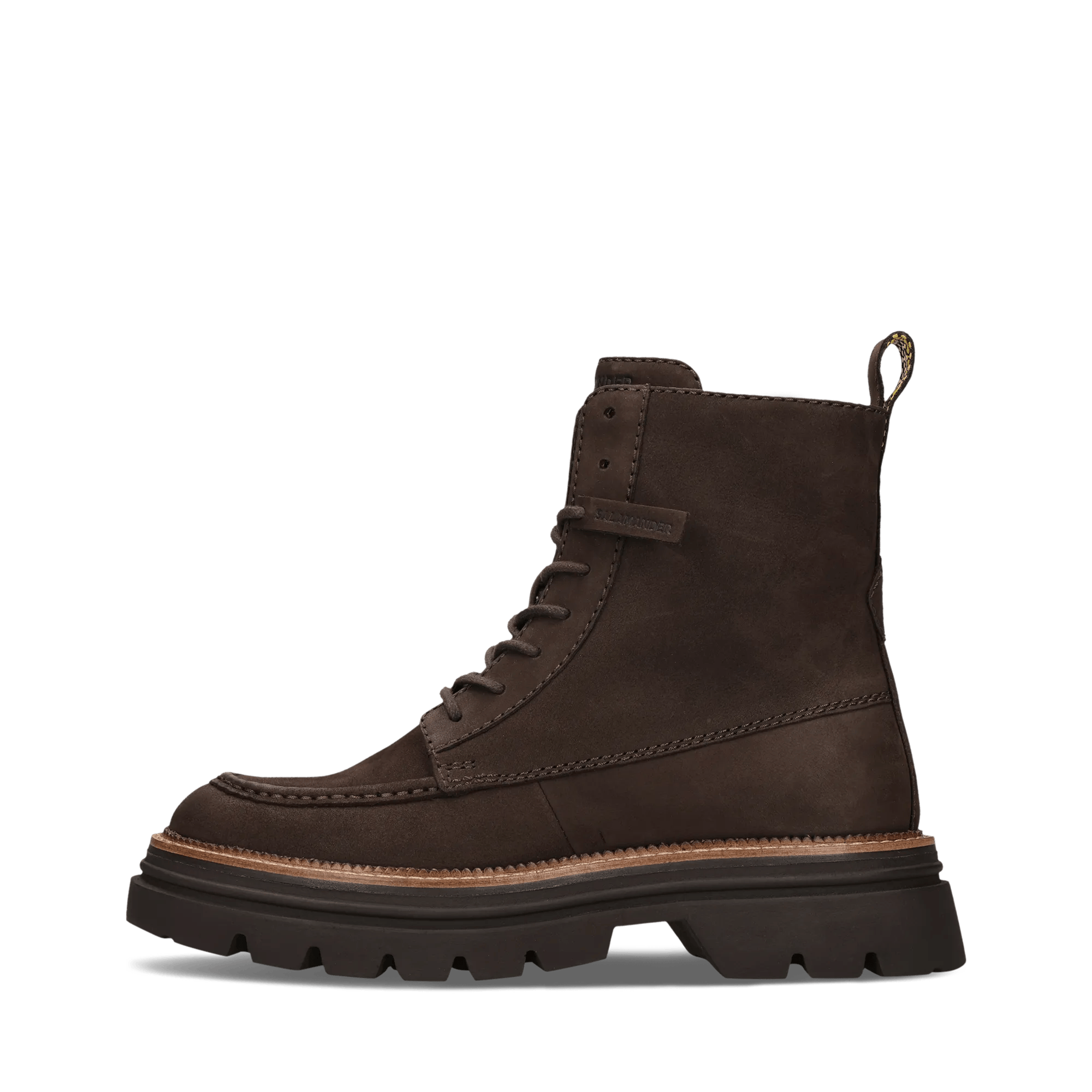 Dunkelbraune Schnürstiefel aus Leder