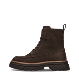 Dunkelbraune Schnürstiefel aus Leder