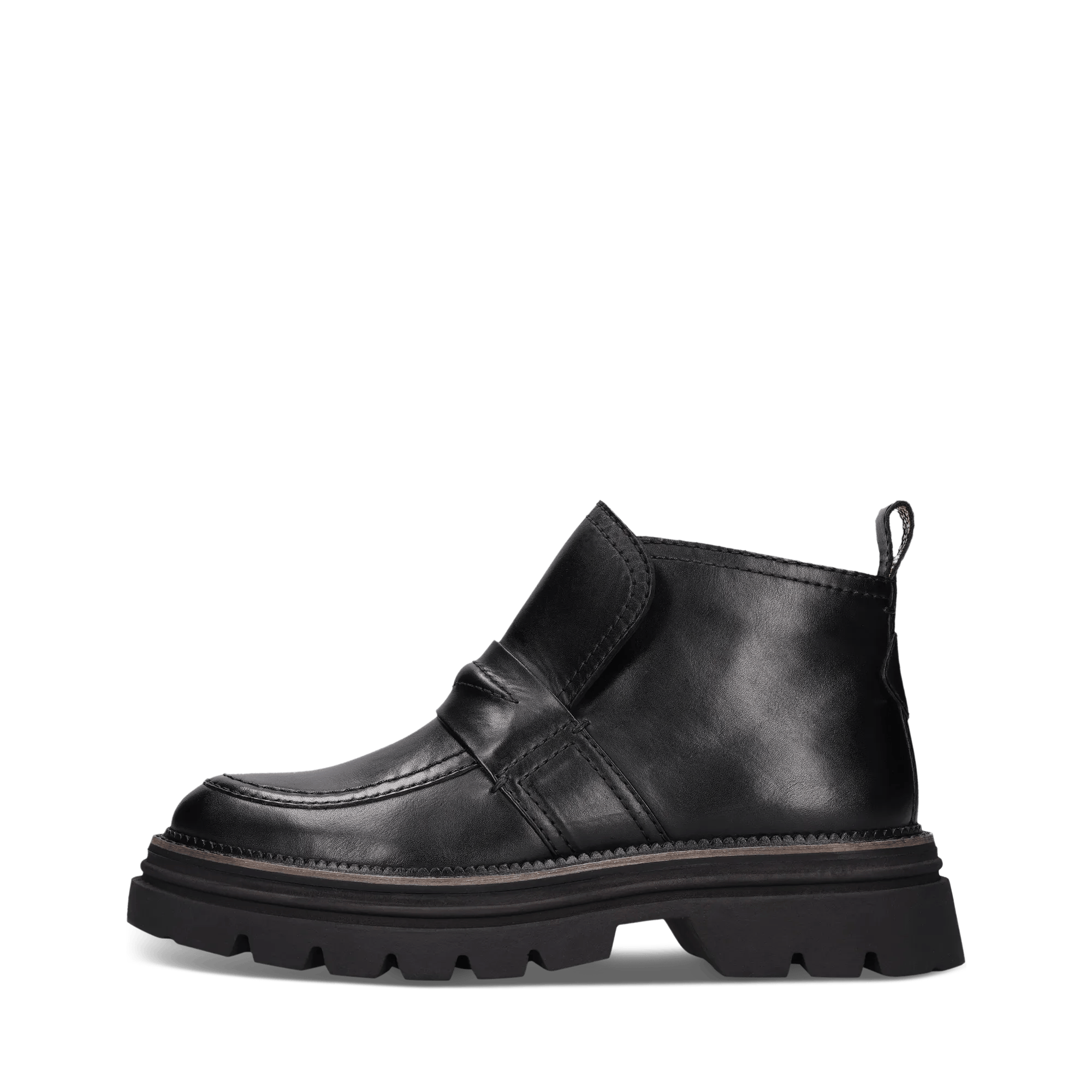 Schwarze Damen-Stiefel aus Leder mit Reißverschluss