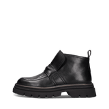 Schwarze Damen-Stiefel aus Leder mit Reißverschluss