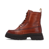 LEDER SCHNÜRSTIEFELETTE COGNAC