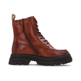 LEDER SCHNÜRSTIEFELETTE COGNAC