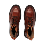 LEDER SCHNÜRSTIEFELETTE COGNAC