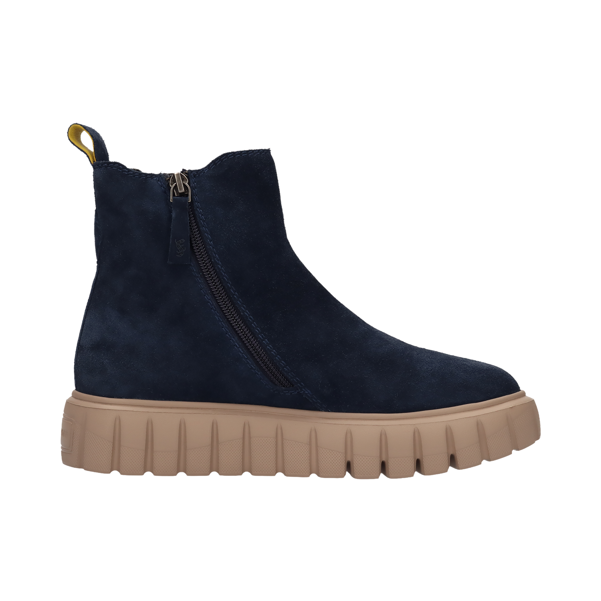 LEDER CHELSEA-STIEFELETTE DUNKELBLAU
