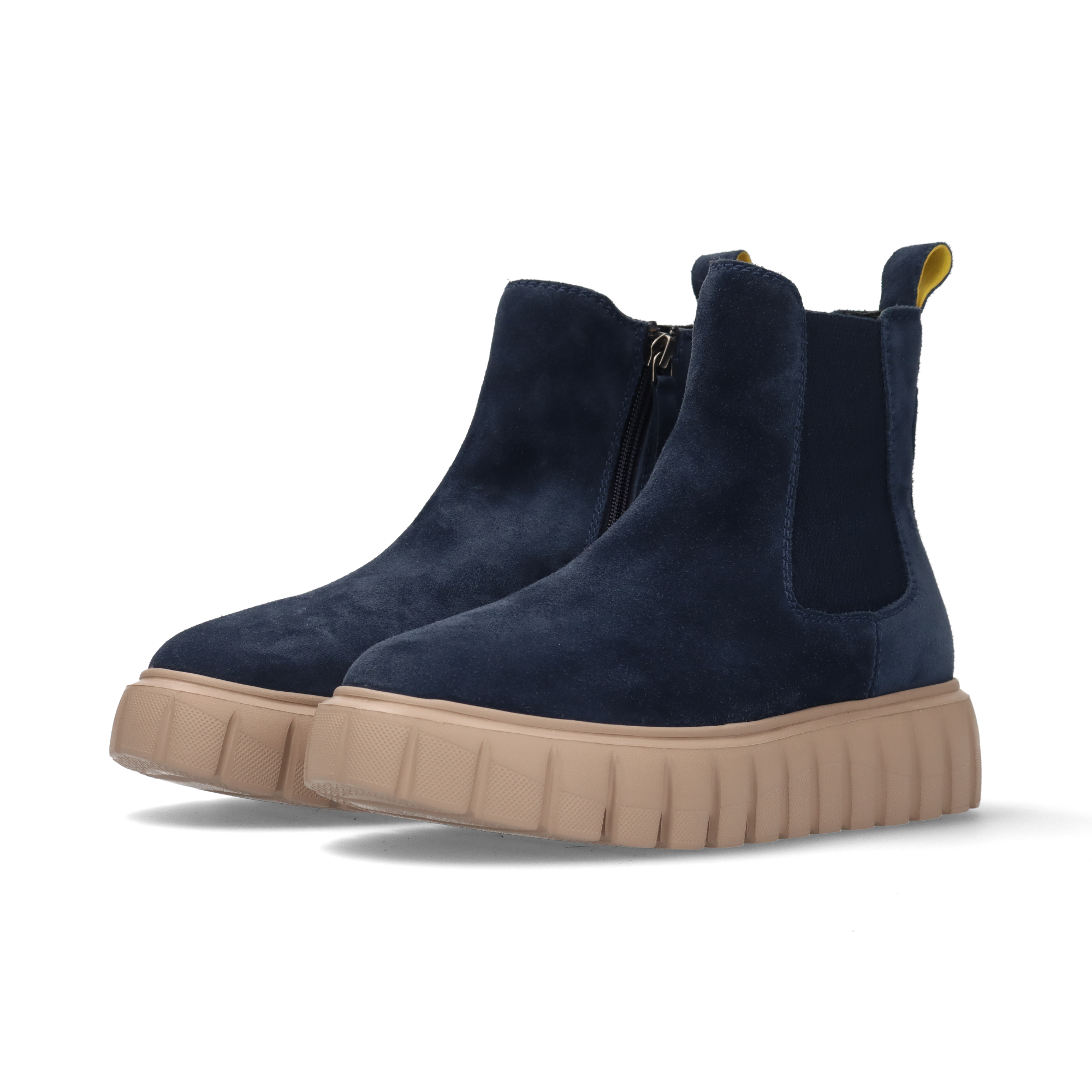 LEDER CHELSEA-STIEFELETTE DUNKELBLAU