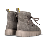 LEATHER WINTER ANKLE BOOTS GRAY