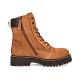 LEDER SCHNÜRSTIEFELETTE COGNAC/DUNKELBRAUN