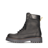 LEDER SCHNÜRSTIEFELETTE SCHWARZ