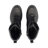 LEATHER LACE-UP ANKLE BOOTS BLACK