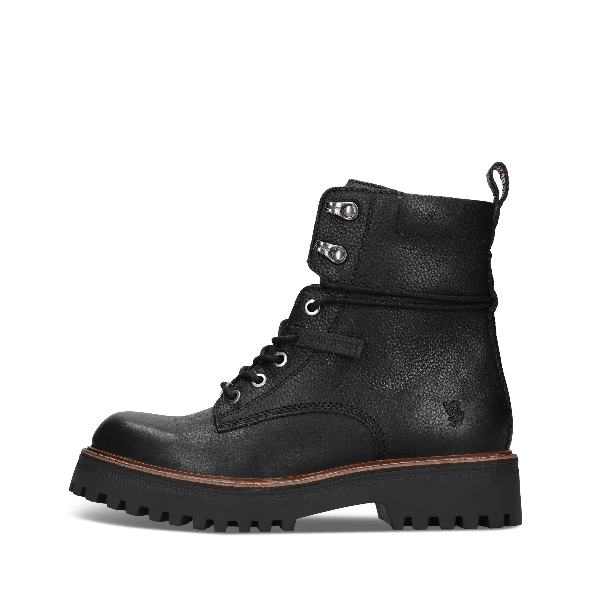 Schwarze Schnürstiefel aus Leder