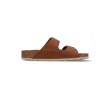 Leder Pantoletten cognac
