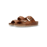 Leder Pantoletten cognac
