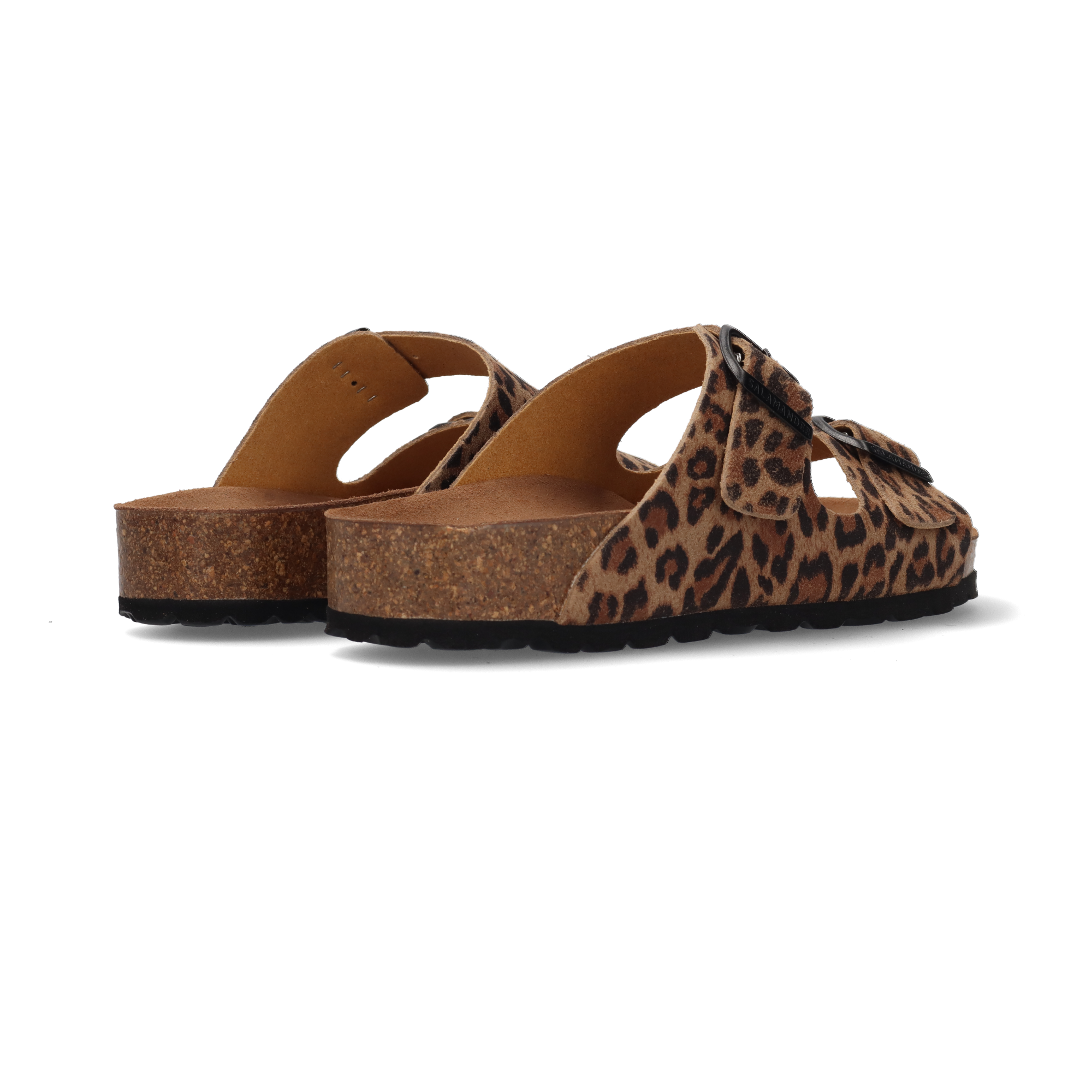 Veloursleder-Pantoletten Animal-Print