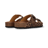 Veloursleder-Pantoletten Animal-Print