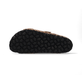 Veloursleder-Pantoletten Animal-Print