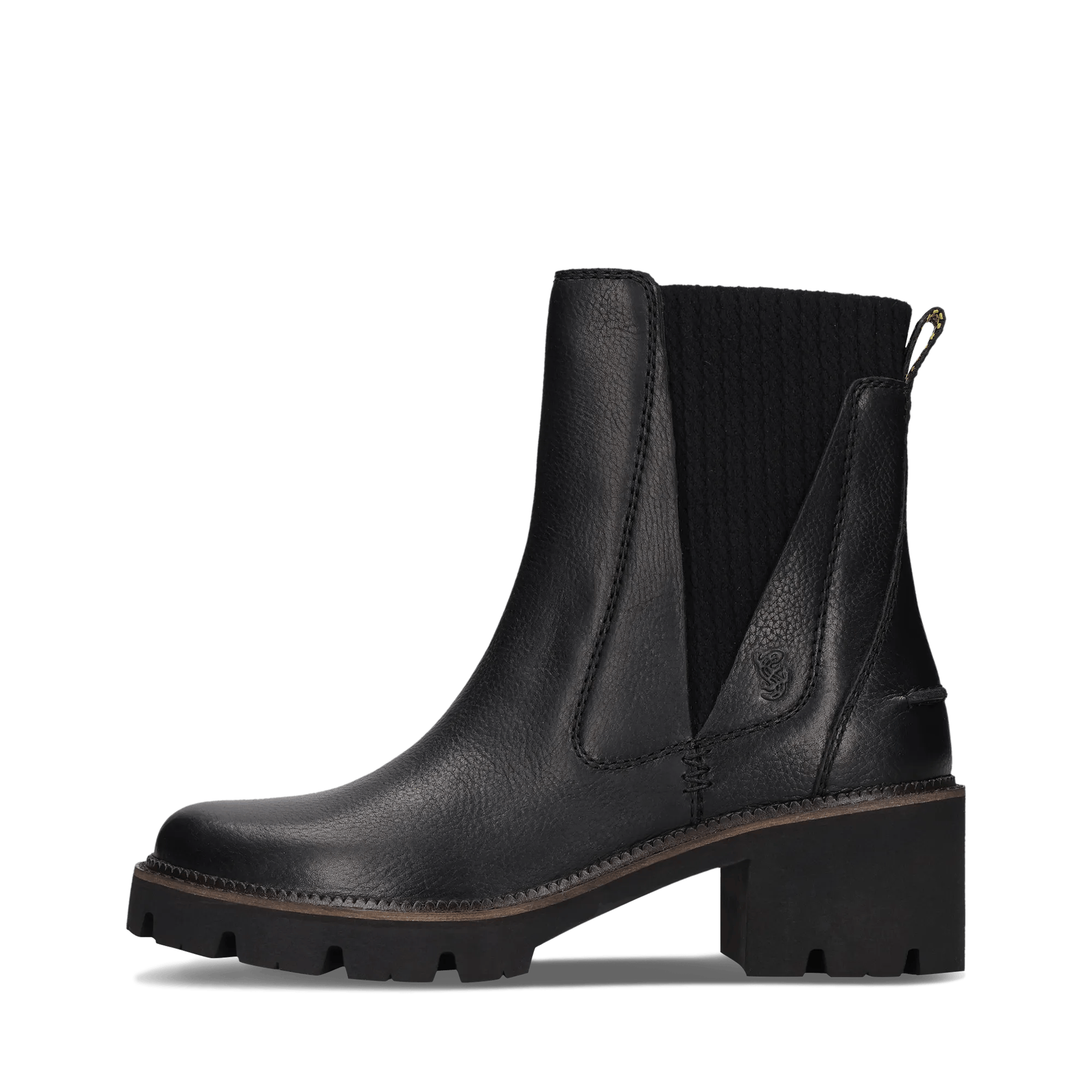 Schwarze Stiefeletten aus Leder mit Reißverschluss
