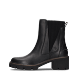 Schwarze Stiefeletten aus Leder mit Reißverschluss