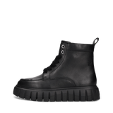 Schwarze Damen-Schnürstiefel aus Leder mit Chunky-Sohle