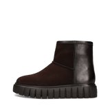 Dunkelbraune Stiefel aus Leder mit Chunky-Sohle