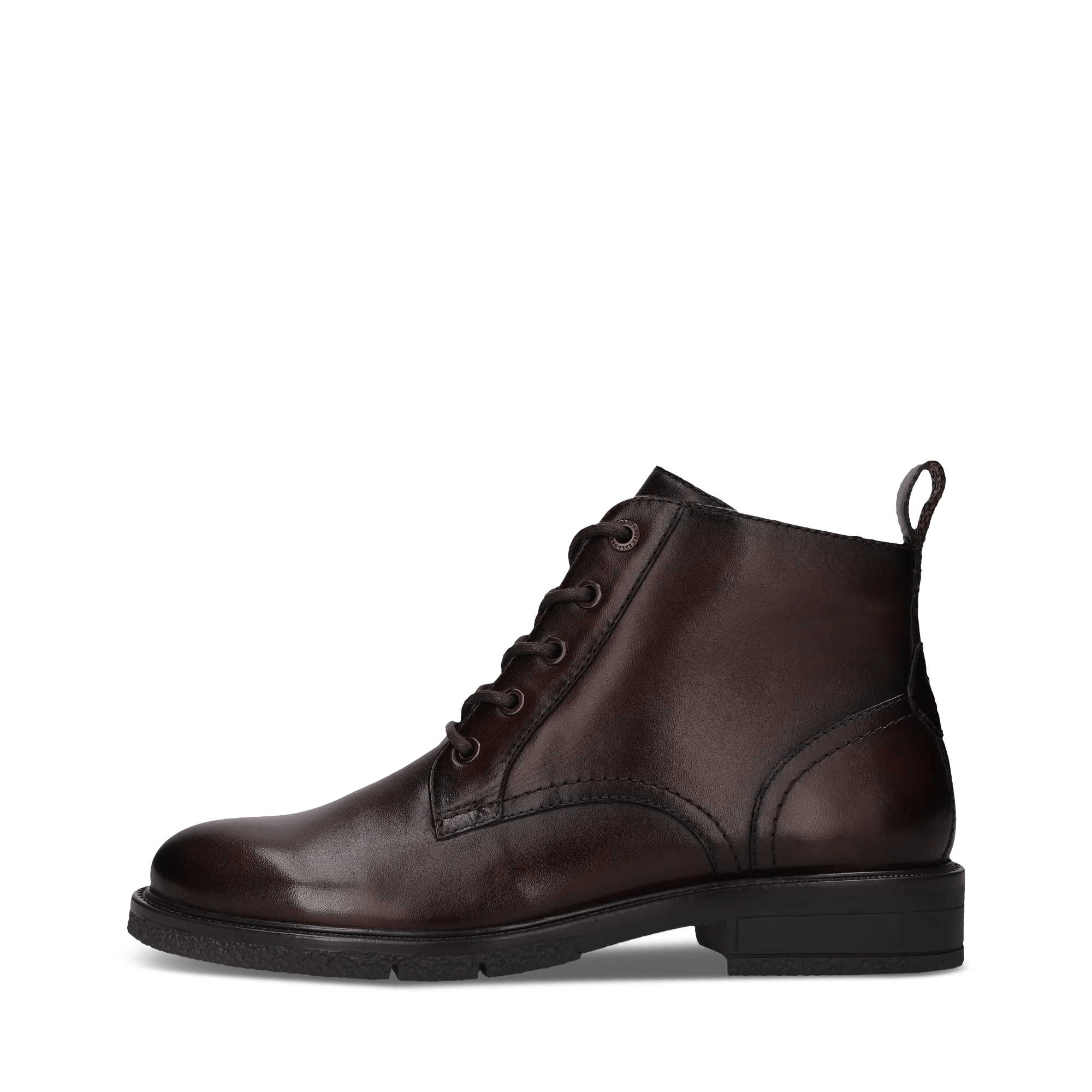 Dunkelbraune Schnürstiefel aus Leder
