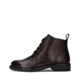 Dunkelbraune Schnürstiefel aus Leder