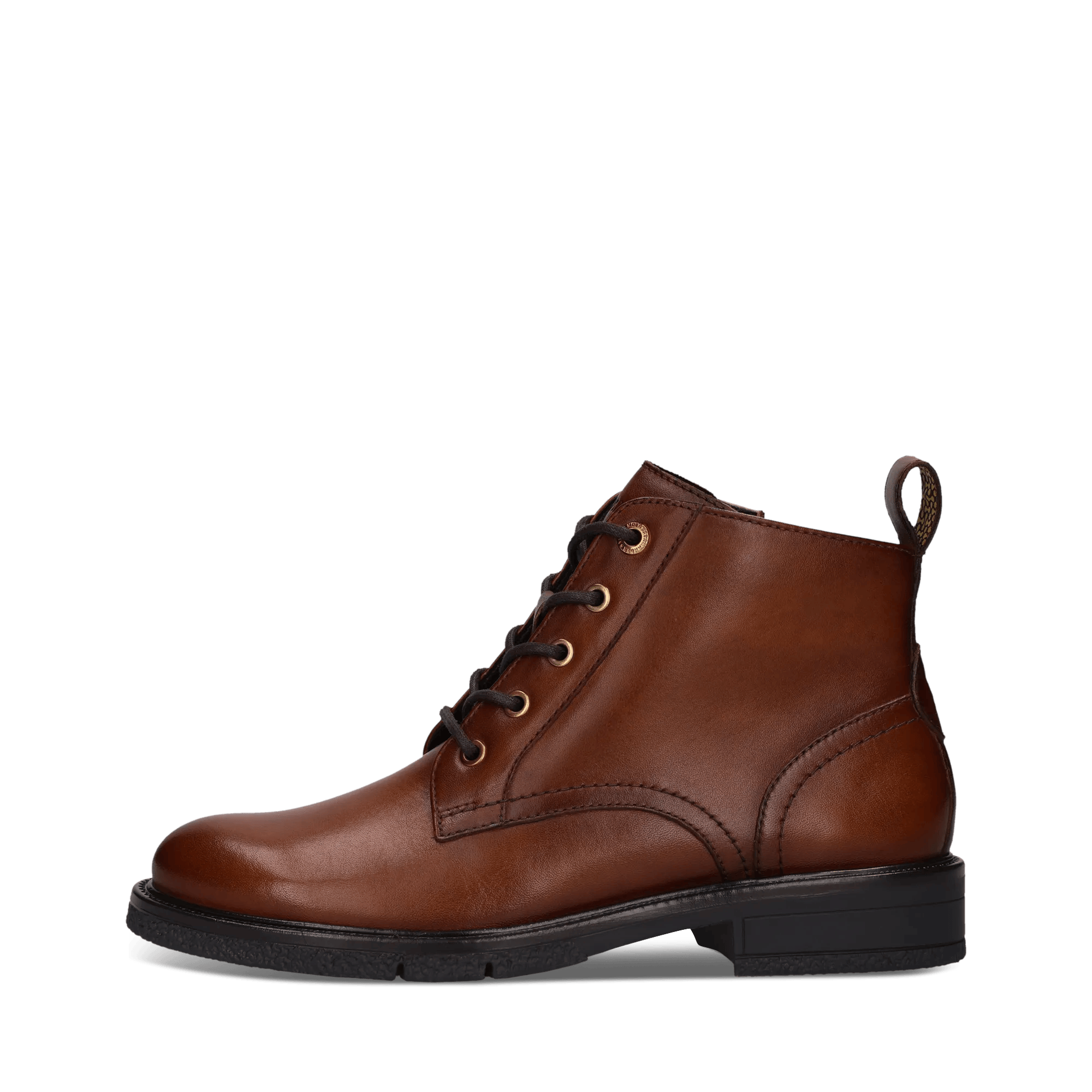 Cognacbraune Schnürstiefel aus Leder