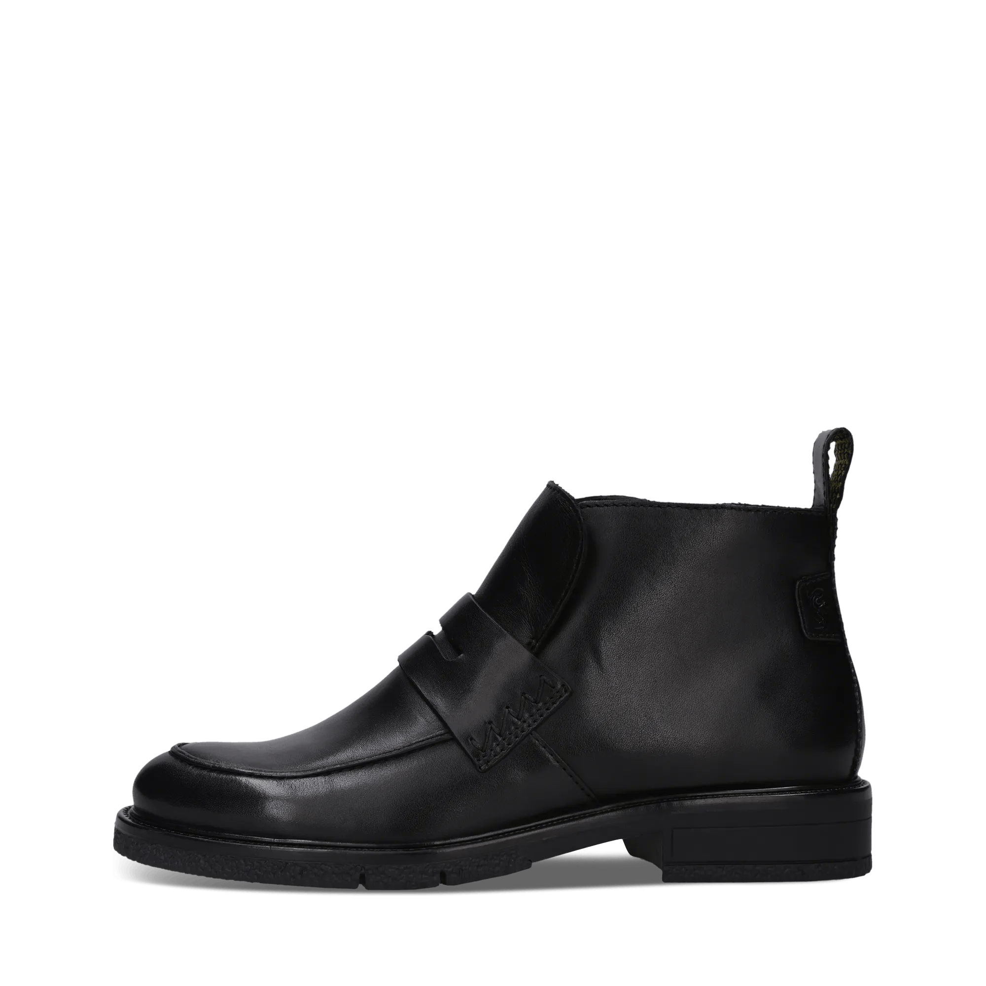 Schwarze Stiefeletten aus Leder mit Reißverschluss