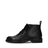 Schwarze Stiefeletten aus Leder mit Reißverschluss