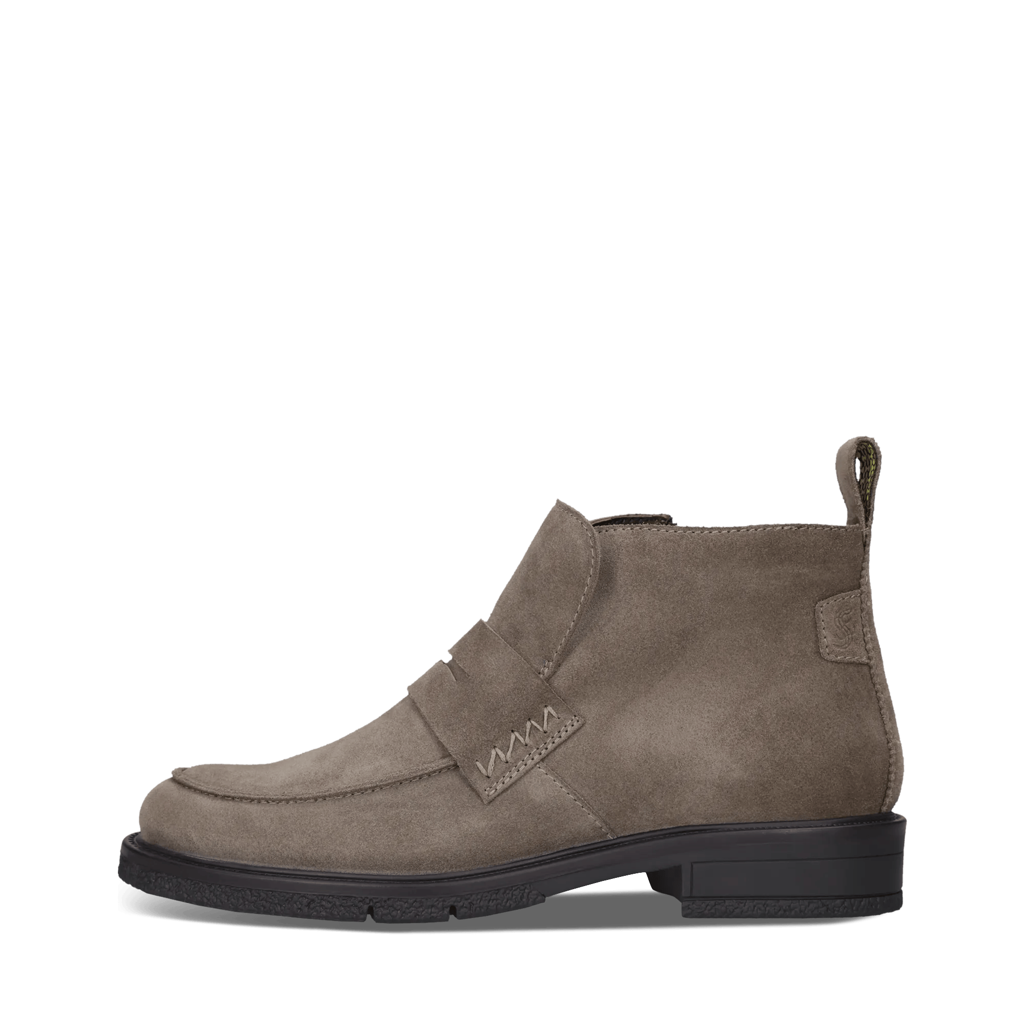 Taupefarbene Stiefeletten aus Leder mit Reißverschluss