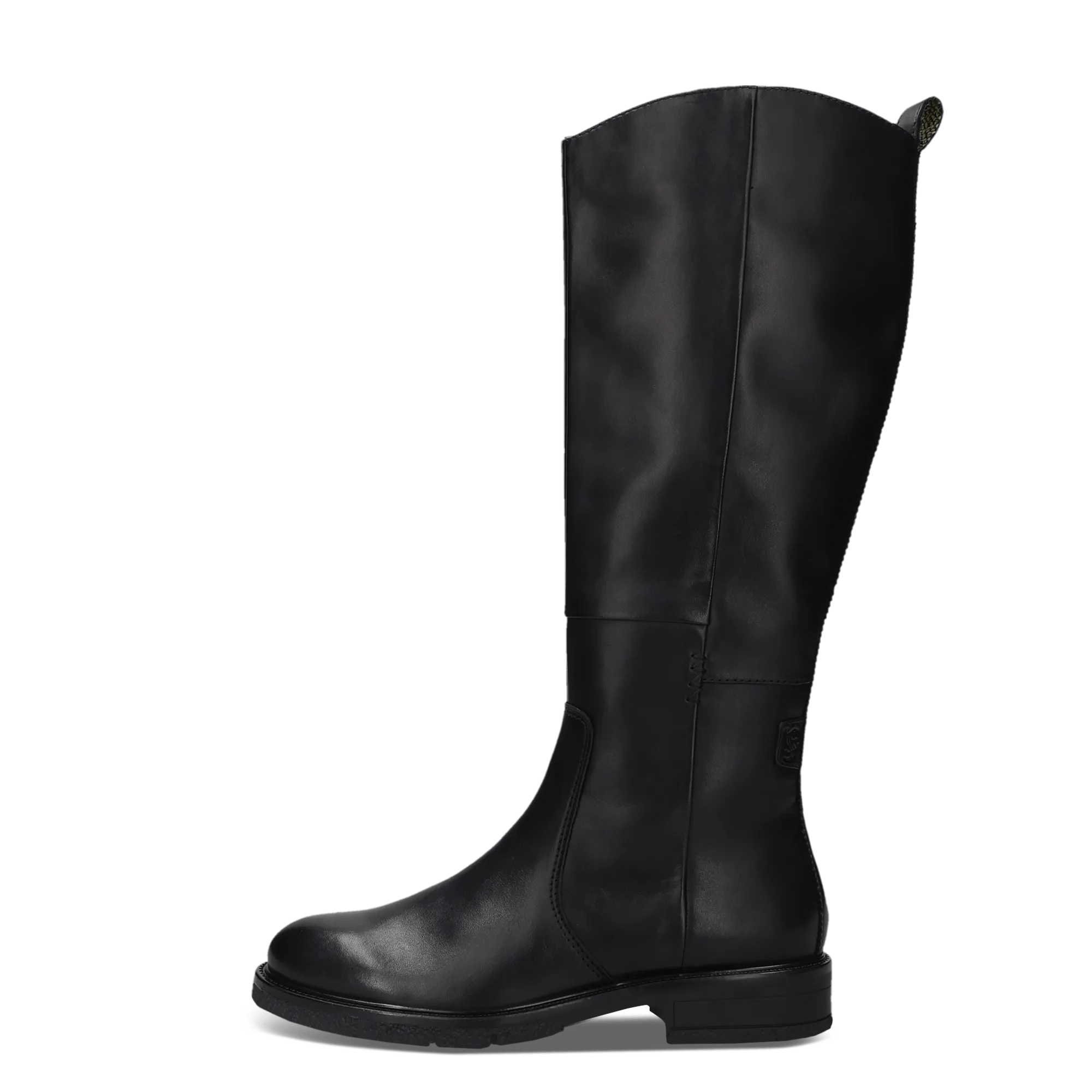 Schwarze Damen-Langschaftstiefel aus Leder