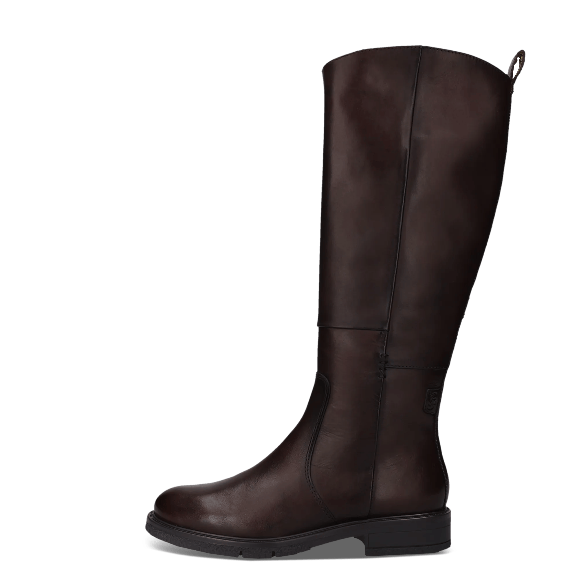 Dunkelbraune Damen-Langschaftstiefel aus Leder