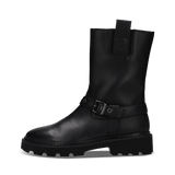 Schwarze Stiefel aus Leder mit Chunky-Sohle
