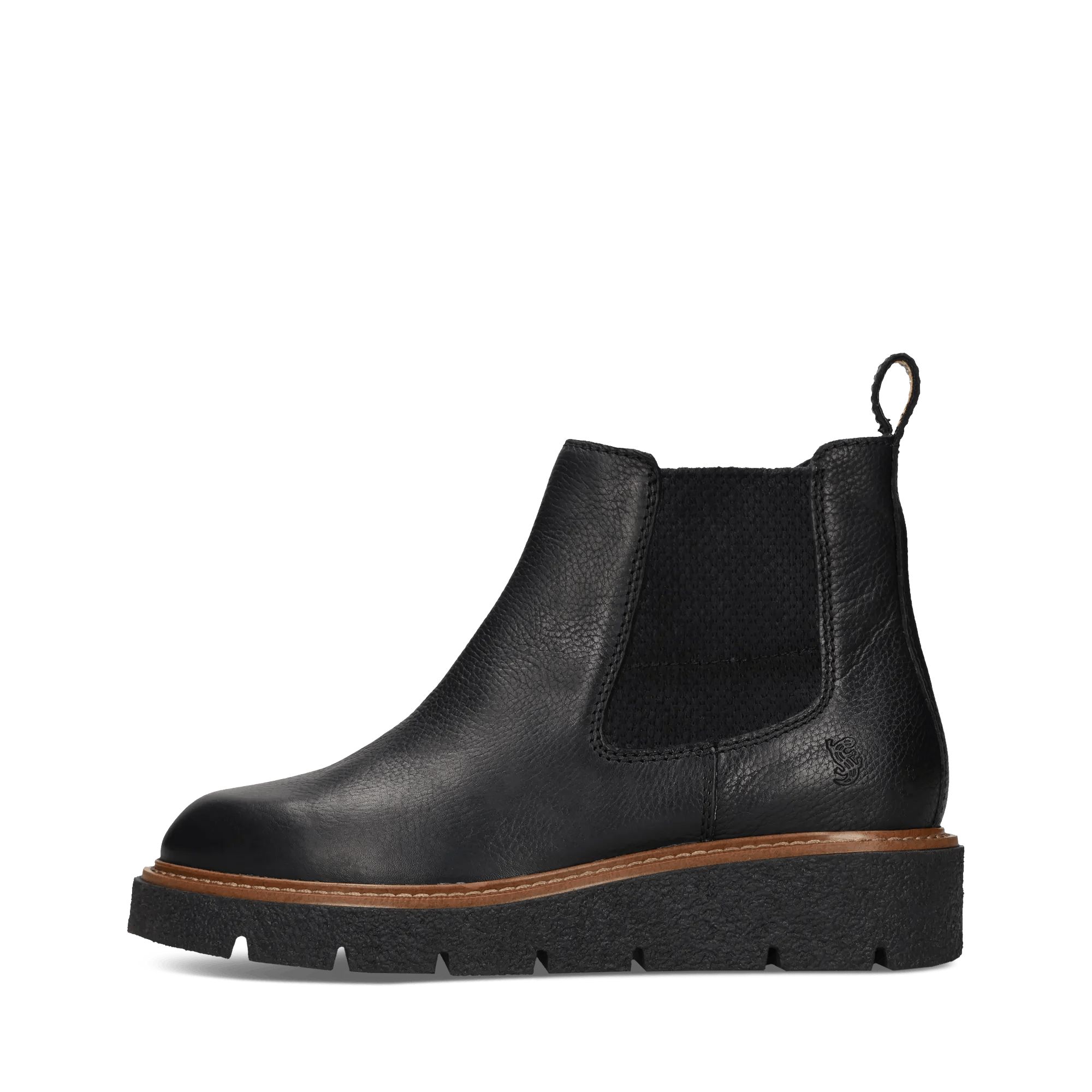 Schwarze Chelsea Boot aus Leder mit Reißverschluss