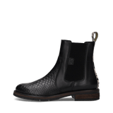 Schwarze Chelsea Boot aus Leder mit Reptilienmuster