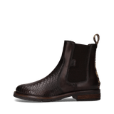 Dunkelbraune Chelsea Boot aus Leder mit Reptilienmuster
