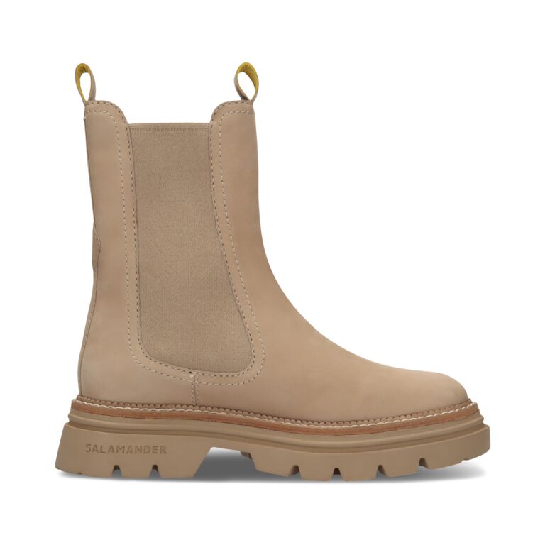 LEATHER CHELSEA ANKLE BOOTS BEIGE