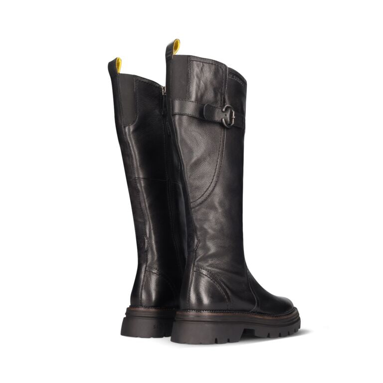 LEATHER KNEE-HIGH BOOTS BLACK