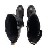 LEATHER KNEE-HIGH BOOTS BLACK