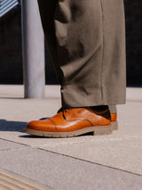 LEDER SCHNÜRSCHUH COGNAC