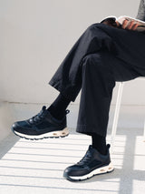 LEDER SNEAKER DUNKELBLAU/SCHWARZ