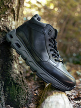 LEDER SCHNÜRSTIEFEL SCHWARZ