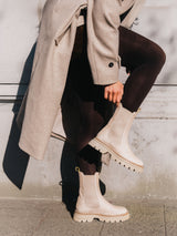 LEDER CHELSEA-STIEFELETTE BEIGE