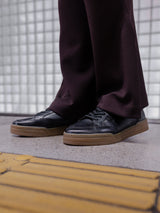 LEDER SNEAKER DUNKELBLAU